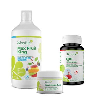 Biostile Aktionspaket Max Fruit King, Q10 mit Selen und Nutrilegs forte